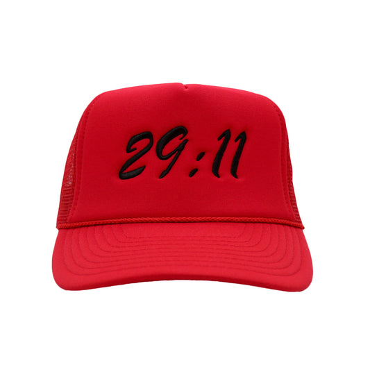 Jeremiah 29:11 Trucker: Fire Red